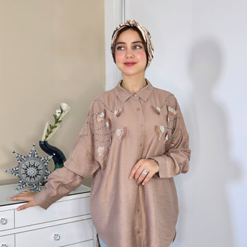 Chemise Élégance en Lin avec Motif