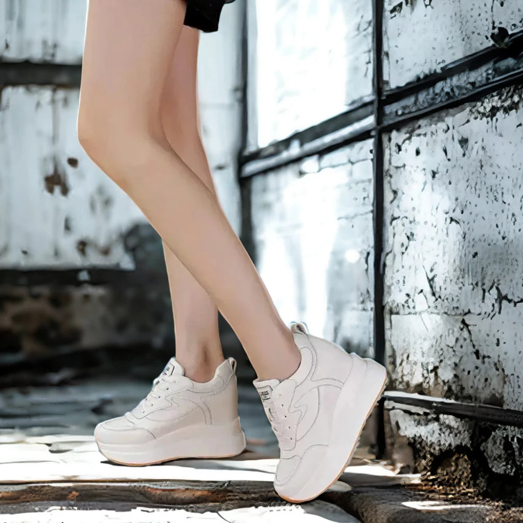 Fujin 10cm Chunky Platform Leather Sneakers