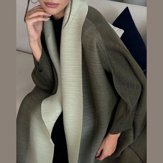 Abayas for Women Miyake Pleated New High Quality Women's Robe Cardigan Loose Lengthened Tie Design Luxury Abaya 2025 Summer New