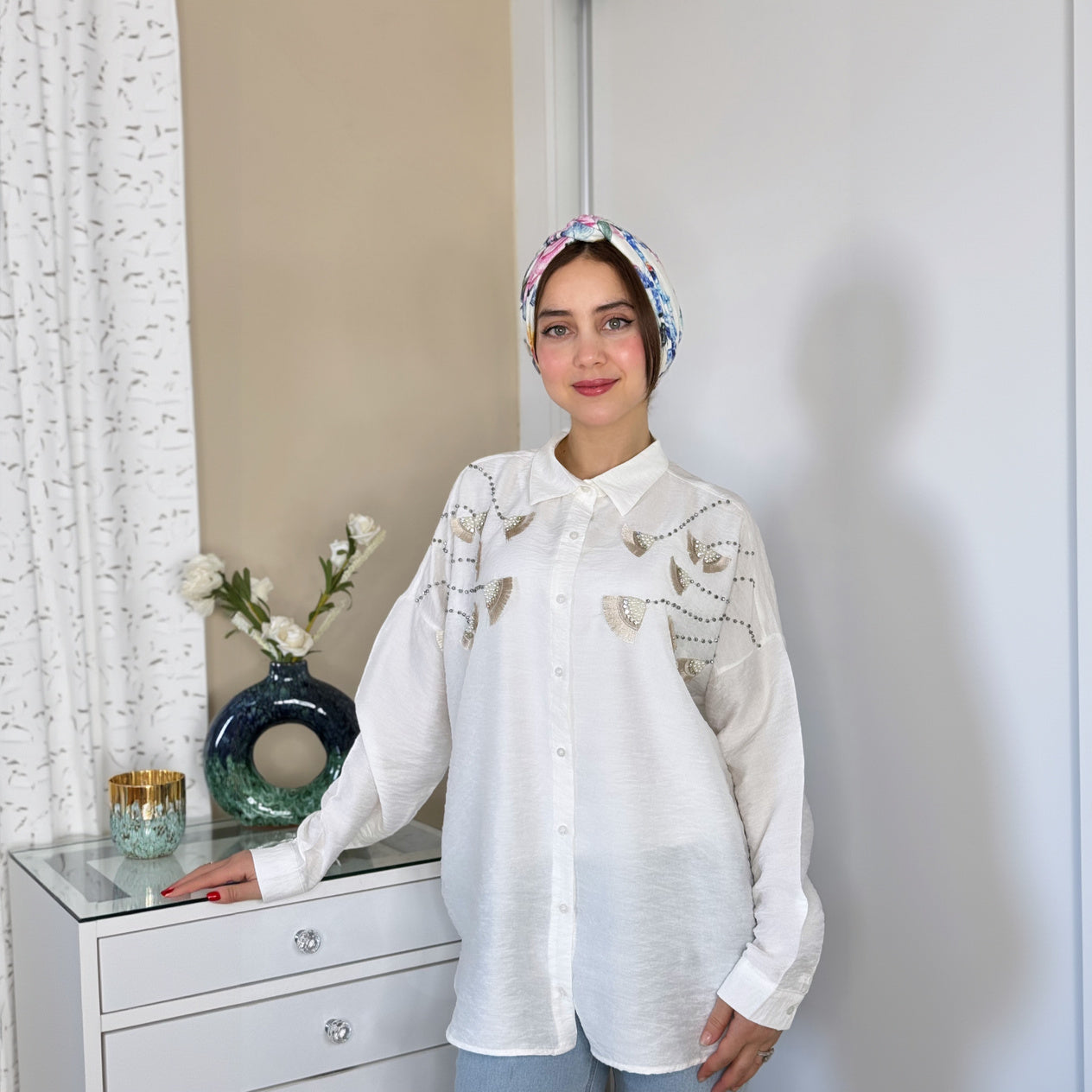 Chemise Élégance en Lin avec Motif