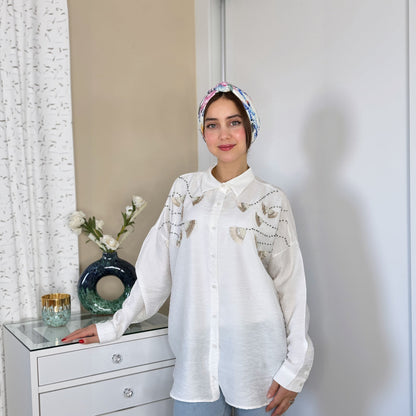 Chemise Élégance en Lin avec Motif