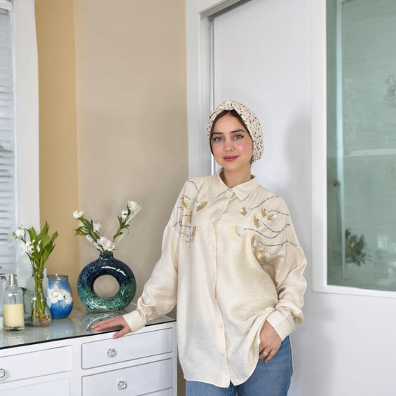 Chemise Élégance en Lin avec Motif