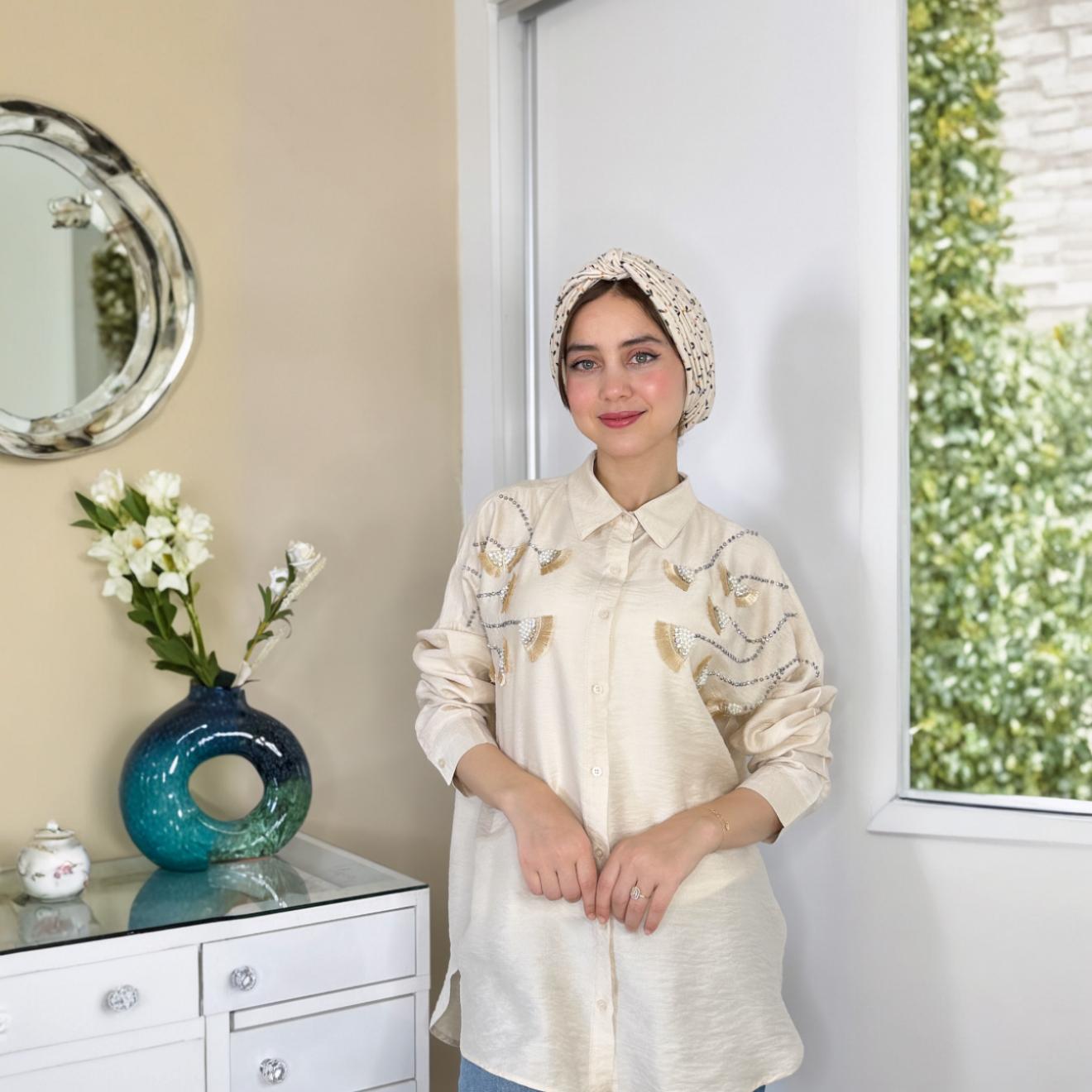 Chemise Élégance en Lin avec Motif
