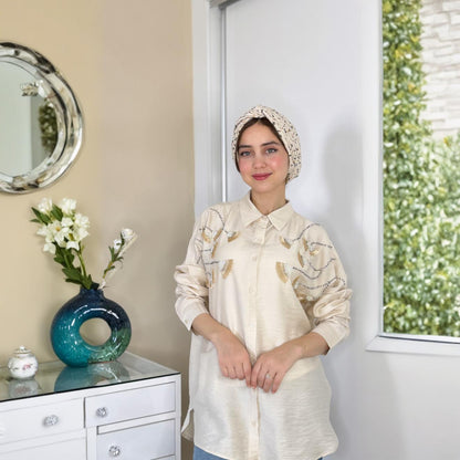 Chemise Élégance en Lin avec Motif