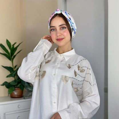 Chemise Élégance en Lin avec Motif